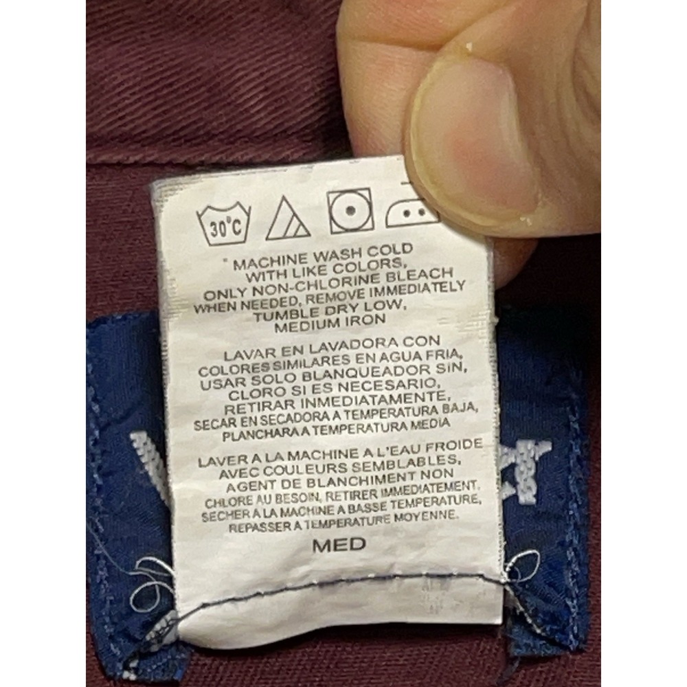 VTG Wrangler Shirt Men 2XL Burgundy Heavy Twill Button Up Cowboy Cut Work Casual - Picture 8 of 8